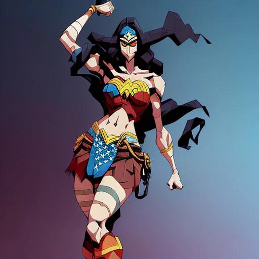 1 girl, sexy, ( short black pixie style hair ), dark skin with bikini lines, sweaty body, wearing a Lynda Carter-style Wonder Woman costume, dancing sensually in an Arab palace , high qualiy, showing the ass, ultra detaild