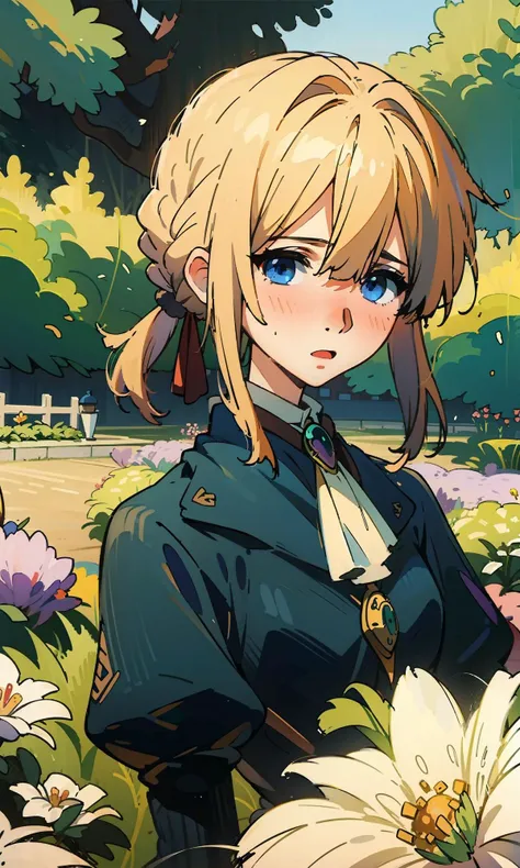 ((masterpiece, best quality)), violet, garden, flower, blonde hair, long face,
((wrom spring)), depth of field,<lora:Ever garden:1.2>,