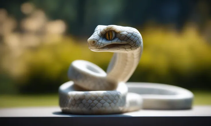 cinematic film still <lora:marblecarvingcd_xl-000006:0.6>,a statue of a snake made of (marblecarvingcd_xl,marble carving,crack:0.6,shiny:1.3) in park,no humans,long-focus,tilt-shift,outdoors,on lawn,full body,chinese zodiac,cutie,cute,still life,animal statue,front view,facing viewer,looking at viewer . shallow depth of field, vignette, highly detailed, high budget, bokeh, cinemascope, moody, epic, gorgeous, film grain, grainy, 8K, HDR, UHD, masterpiece, best quality, highly detailed, high resolution, finely detail, extremely detailed, ultra detailed, wallpaper