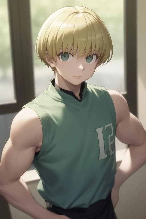 masterpiece, best quality, high quality, 1boy, solo, male focus, looking at viewer, upper body, <lora:shalnark:0.70>, shalnark