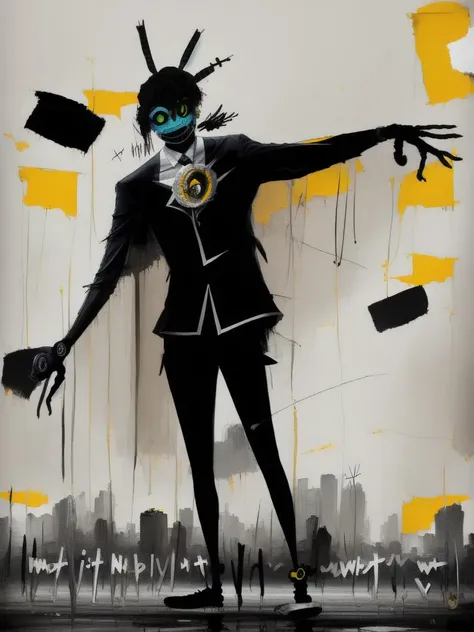 <lora:15AIME:1>a painting of a person standing in the middle of a city,