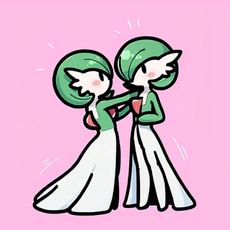 masterpiece,best quality,highly detailed,score_9,score_8_up,score_7_up,score_6_up,source anime,
BREAK
<lora:SimpleOutlinePony1.0:0.8>,outline,blush,(solid oval eyes:1.2),gradient background,
gardevoir,dancing,motion lines,pink background,