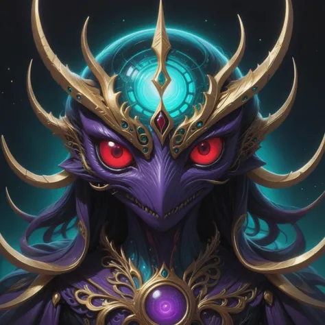 (intricate details),wanxiang,(****),eldritch,(nightmare),purple,(teal:1.2),(black:0.9),insane,horror \(theme\),glow,glowing eyes,(sparkly gold:1.2),glowing eyes,(red theme:1.2),