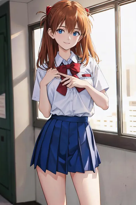 <lyco:asukaV1:1>asuka, blue eyes, orange hair,,school uniform, micro mini skirt,
(best quality, masterpiece, RAW photo,ultra-detailed:1.2), <lyco:GoodHands-beta2:1.0>,1girl,solo,looking at viewer,smile,