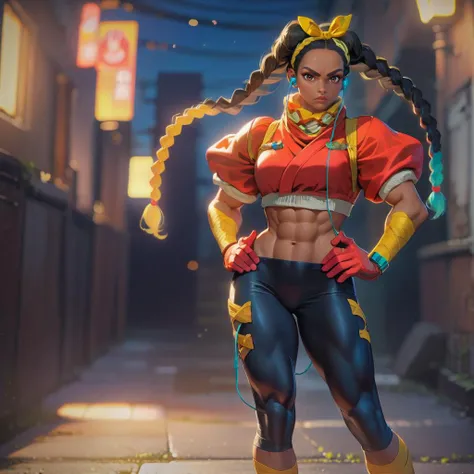 Black Dark Skin Woman. Very Dark skin. Indian Fighting Clothes