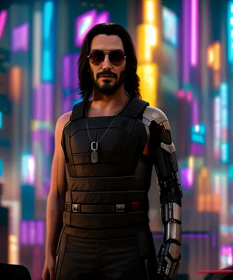 a man, cyberpunk <lora:JohnnyS:1>