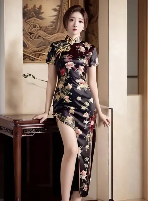 masterpiece,(best quality:1.3),ultra high res,raw photo,detailed skin,beautiful lighting,(realistic,photo-realistic:1.4),1girl,<lora:qipaoV1:0.8>,(Long Legs:1.2),full body,qipao,figure, <lora:True01chilloutmixmm_v10:1>