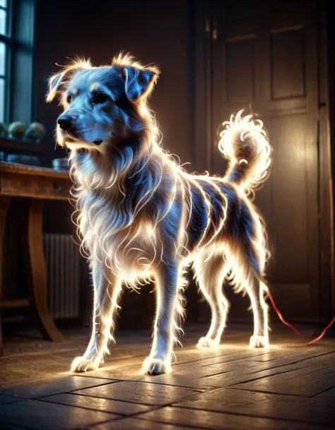 photograph lightlora, 1dog, made from light, 50mm . cinematic 4k epic detailed 4k epic detailed photograph shot on kodak detailed cinematic hbo dark moody, 35mm photo, grainy, vignette, vintage, Kodachrome, Lomography, stained, highly detailed, found footage, lightlora, 1dog, made from light,Photorealistic, Ultra-high detail, lifelike textures, realistic lighting, high-resolution, lightlora, 1dog, made from light,Cinematic Lighting, Dramatic lighting, high contrast, detailed shadows, high-resolution