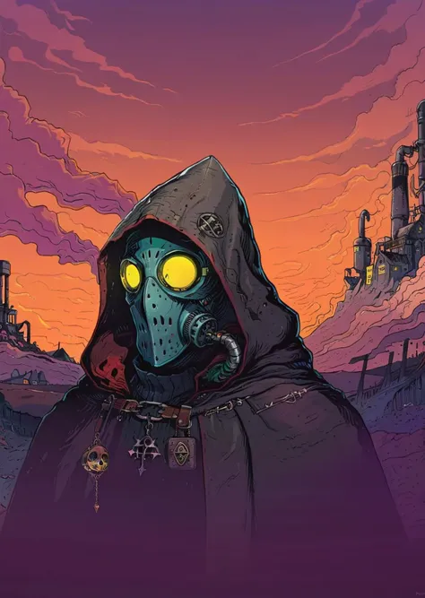 Azem the Traveler cloaked and masked, yearning to explore.
Cinematic realism, luminism, and pollution-choked industrial landscape gothic horror
colorful,
shadows, dramatic lighting , gradient
high-quality 4k hd flat-color cartoon artwork in jmst artstyle, moebius, mgcliu
<lora:SDXL1.0_Essenz-series-by-AI_Characters_Style_MoebiusJeanGiraudVoyageDHermes-v1.1:0.8> <lora:tag is mgcilu:0.7>