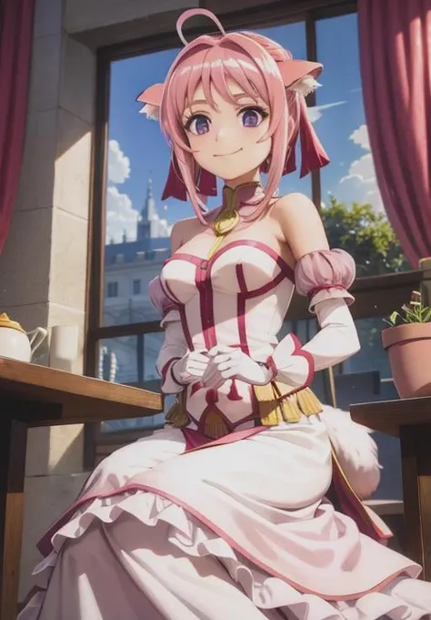 <lora:Dog Days:0.8>, Millhiore_Biscotti, smirk, (gorgeous, beautiful, enchanting:1.3)