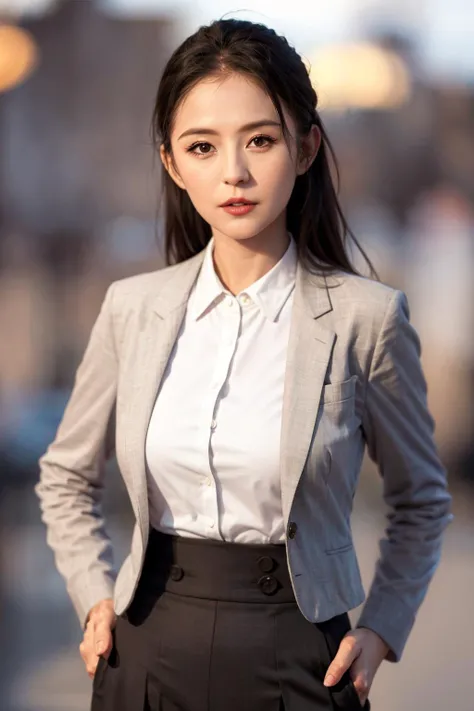 <lora:Reyizha4-May11:0.65> 1girl, (looking at viewer), (bokeh:1.2), parted lips, realistic, hand on hip, jacket,pencil skirt,
school_yard,plum blossoms,
best quality, (photorealistic:1.4), ultra highres,