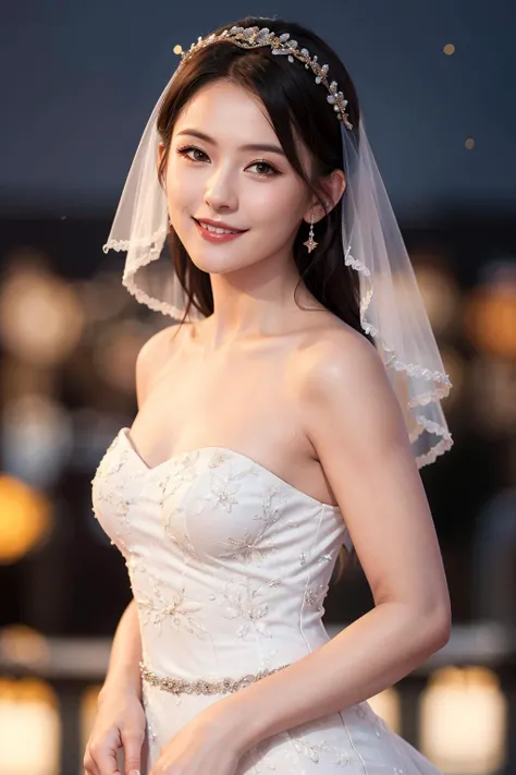 <lora:Reyizha4-May11:0.55> 1girl, (looking at viewer), (bokeh:1.1), closed mouth,light smile, realistic, meditation,starry sky,night, strapless dress,
skirt,wavy hair,
best quality, (photorealistic:1.4), ultra highres, style-bridal