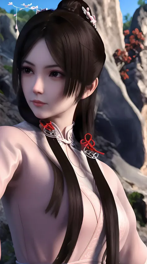 masterpiece,best quality,1girl, black_hair, breasts, china_dress, chinese_clothes, dress, hair_ornament,cowboy shot,dynamic pose, dynamic angle, <lora:songyan:0.8> ,
