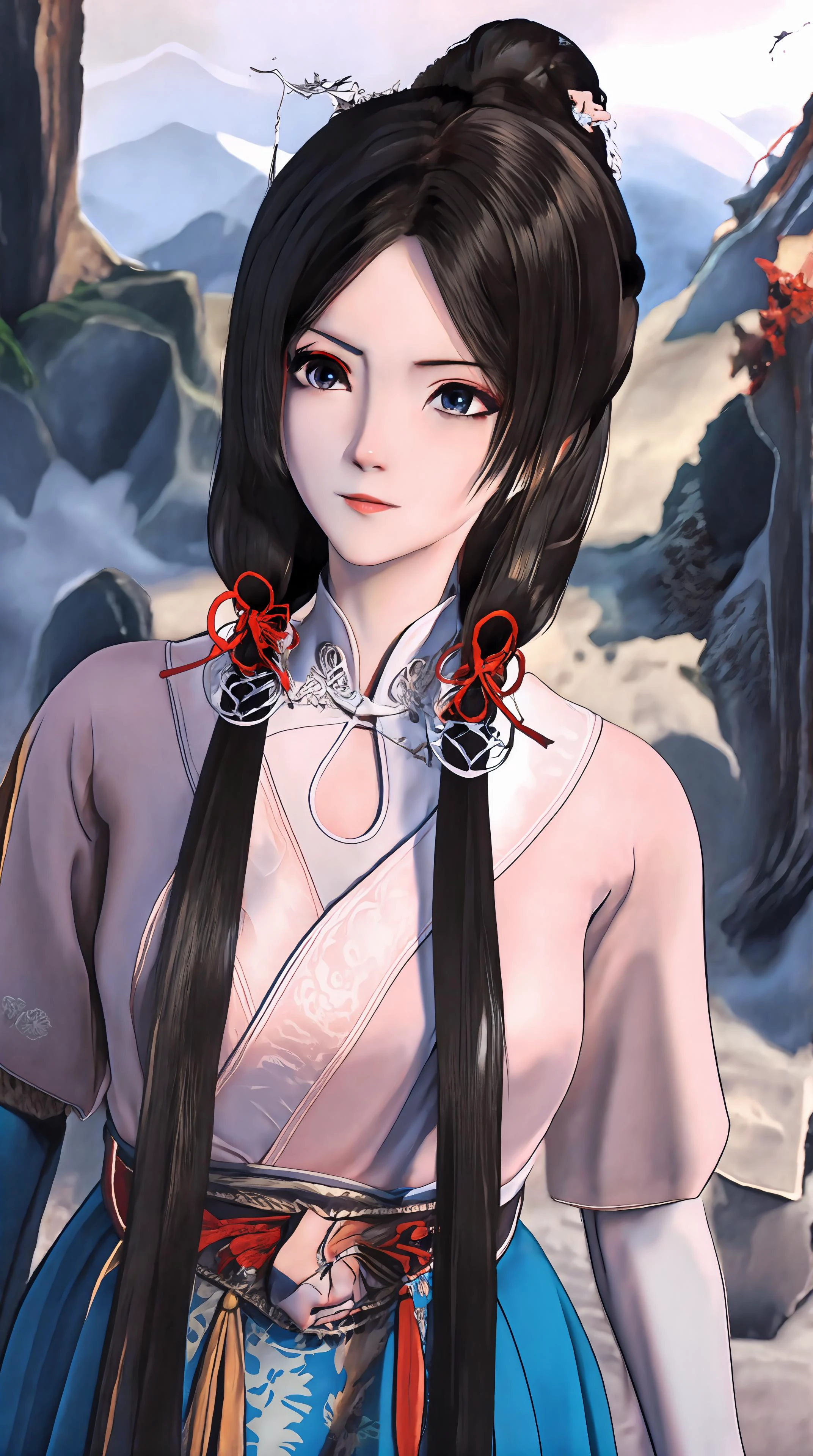 masterpiece,best quality,1girl, black_hair, breasts, china_dress, chinese_clothes, dress, hair_ornament,cowboy shot,dynamic pose, dynamic angle, <lora:songyan:0.8> ,
