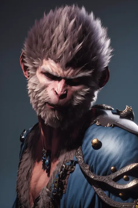 <lora:black_myth_wukong_v1:0.8> wukong \(black myth\),
1boy, solo, male focus, detailed eyes,
furry chest, armor, blue clothes, pauldrons,
portrait,
unreal engine, 8k, super detail,