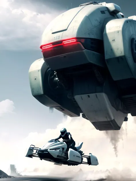 (pilot riding a concept of a hoverbike:1.3), concept design,highly detailed, (downward-thrust engines:1.9), trail smoke, clean lines, sharp edges, vintage style, square forms, <lora:Hovering_Car_SDXL_v1:0.9> hovering_car, giger art style, red and white colors, eerie, unsettling, (dark night:1.5), spooky, suspenseful, grim, highly detailed, city suburban hell, neons, desolated landscape<lora:xl_more_art-full_v1:0.85> <lora:!action-sdxl-V0.5:1.3> in a zdyna_pose, dutch angle, from below, low camera angle actions scene, foreshortening, <lora:Brutalism_new:0.95> brutalism