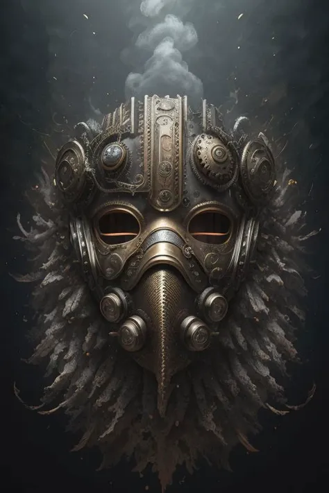 Painting of steampunk mask steampunkai