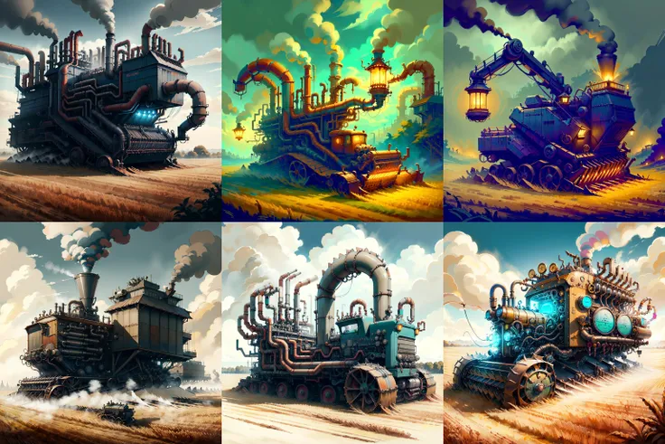 <lyco:SteamPunkBundle2v:0.9> ManyPipesAI ,CoalPunkAI
combine harvester
, detailed, intricate
