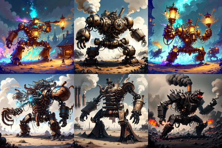 <lyco:SteamPunkBundle2v:0.9> AetherPunkAI ,GasLampFantasyAI
battle mech
, detailed, intricate