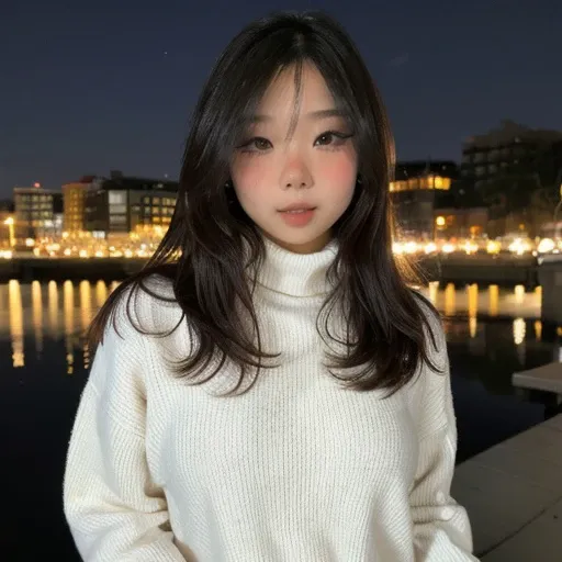 <lora:anikaauwu_sd15_512_128_64_v1:1>anikaauwu,1girl,looking at viewer, new years eve party fireworks in background, wearing a turtleneck sweater