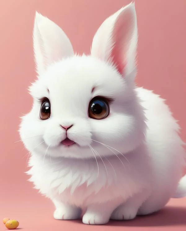 Beautiful little bunny with dreamy eyes, volumetric light, hyper realistic, intricate detail, illustration, painting, watercolor, kawaii chibi, eating easter egg, Aww!, Shallow depth of field, pastel color palette, Soft Lighting, Minimalistic, Modern, Digital painting, art by lois van baarle and ross tran and artgerm, Trending on Artstation HQ, highly detailed