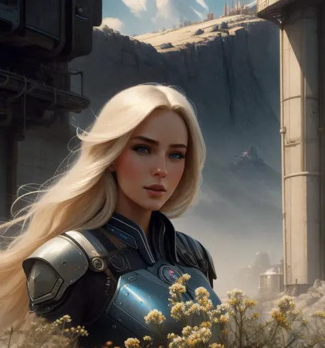 (Cinematic Photo:1.3) of (Realistic:1.3),(Romantic:1.3) girl with super long blonde beautiful hair, hair becoming flowers, Photograpy, realistic, woman female beautiful, white hair, epic hyper-detailed masterpiece ultra-wide angle, cinematic still, glamour shoot,Highly Detailed,(Crystal Cubism:1.3),(Magical Realism:1.3),(Realism:1.3),((retrofuturism)),(science fiction),dystopian Art,ultrafine,detailed,future tech,by Clarence Holbrook CArter,by Ed Emshwiller,CGSociety,ArtStation contest winner,trending on ArtStation,DeviantArt contest winner,Fallout