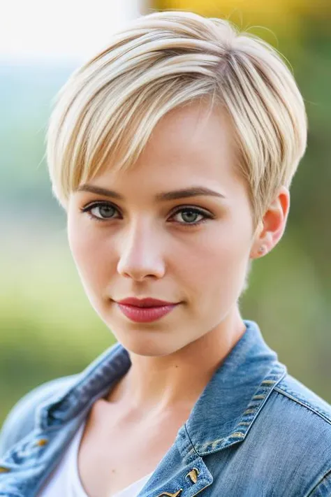 JosB1s_V1_TTX036, (flawless skin), (natural light), (high quality photography), (nikon d850 50mm), (intricate details), (8k), (HDR), (sharp focus), (close up portrait:1.2), pixie haircut,
