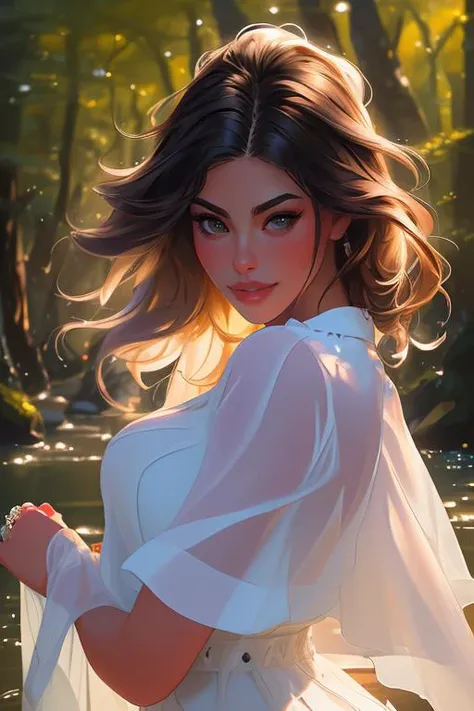 DEN_honey_bee,
walking by a river in a rich atmospheric (woodland forest:1.2) wearing hiking gear, (god rays:1.3), (atmospheric:1.1), scenic,
bokeh, f1.4, 40mm, photorealistic, raw, 8k, textured skin, skin pores, intricate details <lora:epi_noiseoffset2:1>, epiCRealism <lora:ClothingAdjuster3:-1.3>