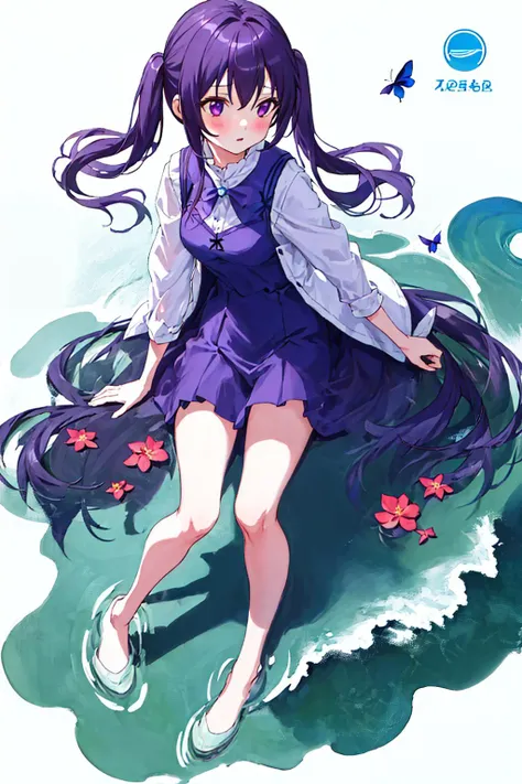[(white background:1.5)::5], (bottle bottom:0.9), 1 girl, mid shot, full body, butterflies, floating petal, stone fragment, beautiful detailed water, cloud, sun, dusk, sunset, beautiful detailed cloud,ocean, sea waves, water splashes, <lora:Tedeza Rize:0.7> <lora:Kaede Karen_02:0.3>