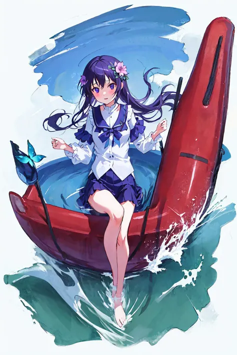 [(white background:1.5)::5], (bottle bottom:0.9), 1 girl, mid shot, full body, butterflies, floating petal, stone fragment, beautiful detailed water, cloud, sun, dusk, sunset, beautiful detailed cloud,ocean, sea waves, water splashes, <lora:Tedeza Rize:0.7> <lora:Kaede Karen_02:0.3>
