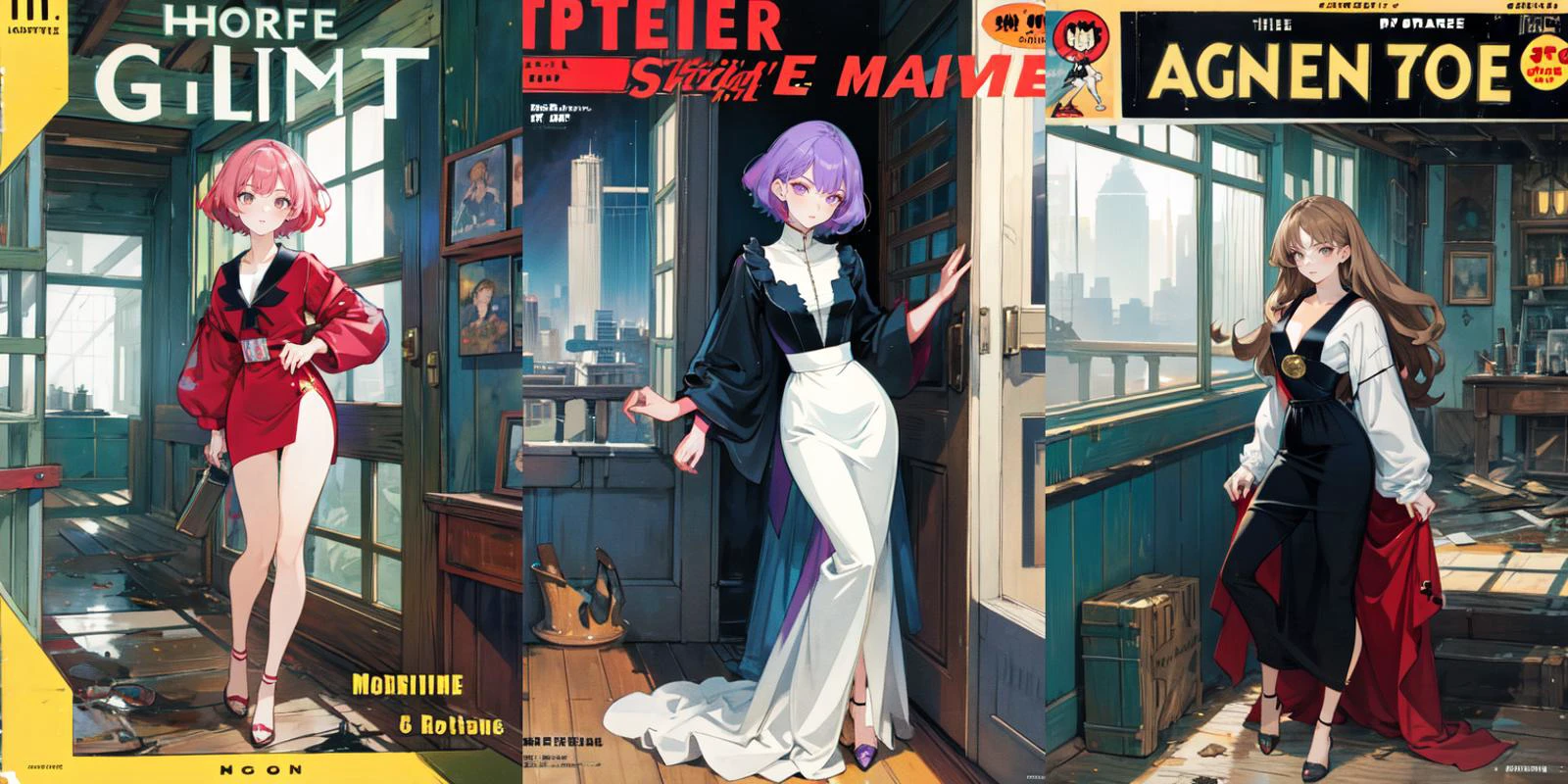 (otherworldly), highly insanely detailed, masterpiece, top quality, best quality, highres, 4k, 8k, RAW photo, (very aesthetic, beautiful and aesthetic), 1girl, Tower13_Gizelle,
BREAK
magazine cover of 1girl, plugsuit, neon genesis evangelion, souryuu asuka langley, scifi,
(pulp magazine, pulpmagazine:1.2), retro artstyle, <lora:pulpmagazine_V02:1>,
__lazy-wildcards/prompts/cover__,
BREAK
(long-shot ruins, building, window frame, cracked window, wall corner, upturned, abandoned, metal, industrial, fence, moody, cracked mud, urban, canalside:1.2),
BREAK
__lazy-wildcards/prompts/hair__,
__lazy-wildcards/dataset/background-color__,
âââ