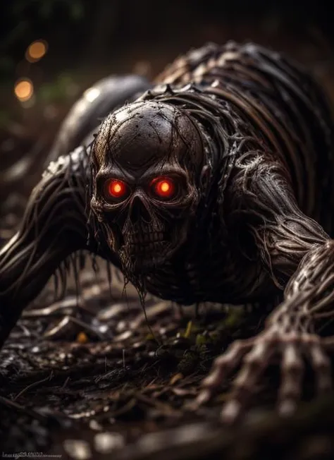 HDR, 8K resolution, intricate detail, sophisticated detail, depth of field, photorealistic, sharp focus, analogue RAW DSLR photograph, photorealistic, ghast,crawling, glowing, glowing eyes, solo, blurry<lora:add_detail:0.75>, <lora:RPGGhast:1>