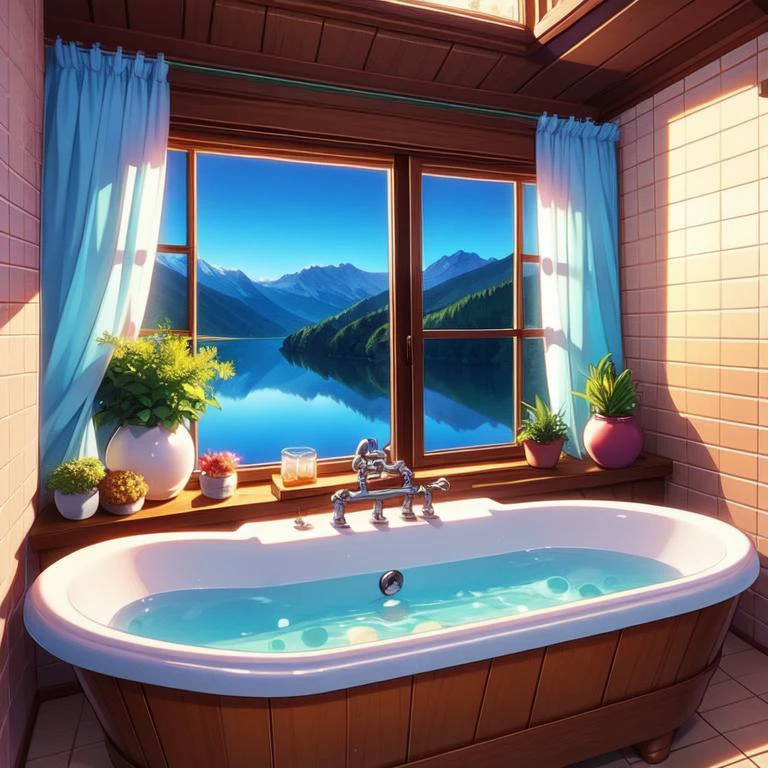 (masterpiece, best quality, detailed:1.5), darkgreen theme, 1girl, <lora:girllikebathroomwindow:0.8> bathroom window, from side, bathtub filled with water, towel wrap body, curtain, white tile wall BREAK (yuu takasaki:1.3) <lora:yuu-lovelive:1>