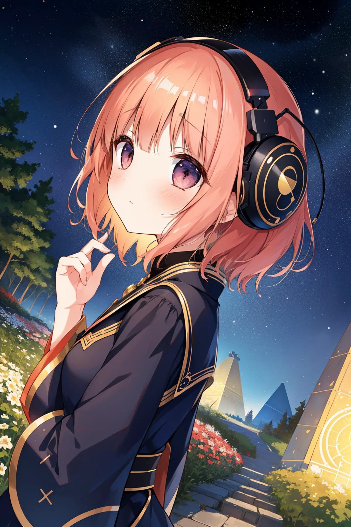1girl, 8k Fractal, flawless, shot from side of a Frustrated Eerie Techno ([Pyramid|Monolith]:1.3) , it is made from Taurus constellation, it is anthropomorphic with a face, Lo-Fi garden in background, lush flora with Hazel, Snowy, equirectangular 360, Masterpiece, Shameless, Yume Kawaii, spotlight, Depth of field 100mm, Offset print, Swirling Rayon, overlapping compositions, artstation, trending on artstation, (by Irene Sheri:0.8) , (Erol Otus:1.1) , (Jakub Schikaneder:1.1) , (Chiharu Shiota:0.8)