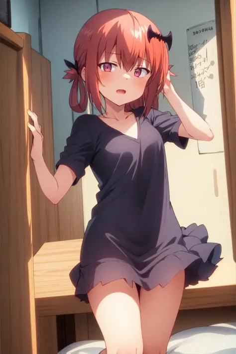 sdr, 1girl, solo, looking at viewer, open mouth,
 <lora:satanichia_v1-000007:1>