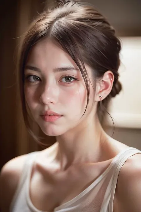 dressed, (photo realistic:1.4), (hyper realistic:1.4), (realistic:1.3),
(smoother lighting:1.05), (increase cinematic lighting quality:0.9), 32K,
1girl,20yo girl, realistic lighting, backlighting, light on face, ray trace, (brightening light:1.2), (Increase quality:1.4),
(best quality real texture skin:1.4), finely detailed eyes, finely detailed face, finely quality eyes,
(tired and sleepy and satisfied:0.0), face closeup, t-shirts,
(Increase body line mood:1.1), (Increase skin texture beauty:1.1)
<lora:sd-No.181-000014:0.5>