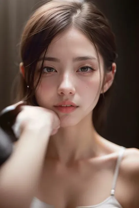 dressed, (photo realistic:1.4), (hyper realistic:1.4), (realistic:1.3),
(smoother lighting:1.05), (increase cinematic lighting quality:0.9), 32K,
1girl,20yo girl, realistic lighting, backlighting, light on face, ray trace, (brightening light:1.2), (Increase quality:1.4),
(best quality real texture skin:1.4), finely detailed eyes, finely detailed face, finely quality eyes,
(tired and sleepy and satisfied:0.0), face closeup, t-shirts,
(Increase body line mood:1.1), (Increase skin texture beauty:1.1)
<lora:sd-No.181-000014:0.5>