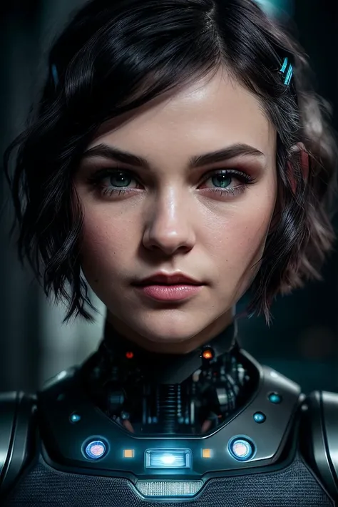 beautiful woman (S0ph13Sk3lt0n:.99), (( Short blue-black pixie with long bangs hairstyle :1.2)) , ruby jewellery, ((portrait)), (closeup:1.2), ((from the waist up)), ((( Futuristic dystopian city viewpoint with mind-controlled robotic pets :1.2 ))), natural skin texture, 24mm, 4k textures, soft cinematic light, adobe lightroom, photolab, hdr, intricate, elegant, highly detailed, sharp focus, ((((cinematic look)))), soothing tones, insane details, intricate details, hyperdetailed, low contrast, soft cinematic light, exposure blend, hdr, faded, now, ("I've got a bad feeling about this.":1.1)
