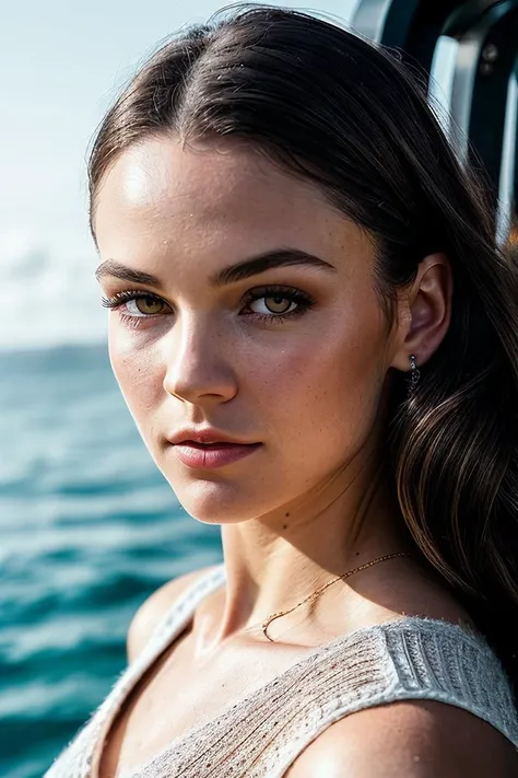 beautiful woman (S0ph13Sk3lt0n:.99), perfect hair, ruby jewellery, ((portrait)), (closeup:1.2), ((from the waist up)), ((( A modern floating gym, featuring state-of-the-art fitness equipment and panoramic views of the ocean :1.2 ))), natural skin texture, (( Knitted midi dress :1.2)), 24mm, 4k textures, soft cinematic light, adobe lightroom, photolab, hdr, intricate, elegant, highly detailed, sharp focus, ((((cinematic look)))), soothing tones, insane details, intricate details, hyperdetailed, low contrast, soft cinematic light, exposure blend, hdr, faded, now, ("I've got a bad feeling about this.":1.1)