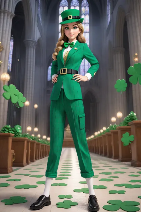 professional 3d model 3d cartoon,pixal style,
mario and Other characters in the game,<lora:spc_XL:0.4>,spc,green suit,green plaid trousers,black belt,green hat,green bowtie,(upper_body:1.2),Sexy pose,four-leaf clover,St Patrick's Cathedral,octane render,highly detailed,volumetric,dramatic lighting,