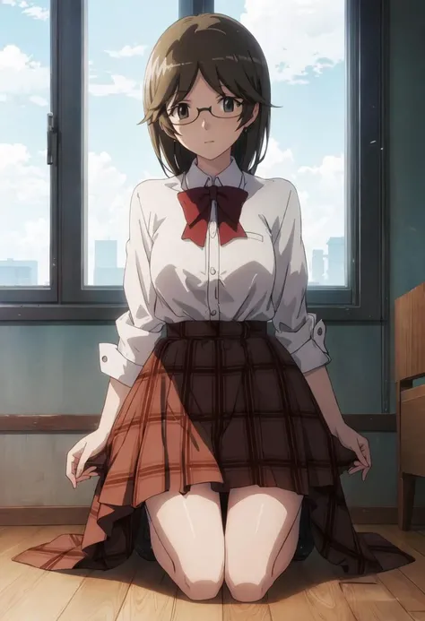 {safe:1.10}, best quality, masterpiece, highres, solo, {todoroki_nene_seitokaiyakuindomo:0.90}, squatting, cowboy_shot, looking at viewer