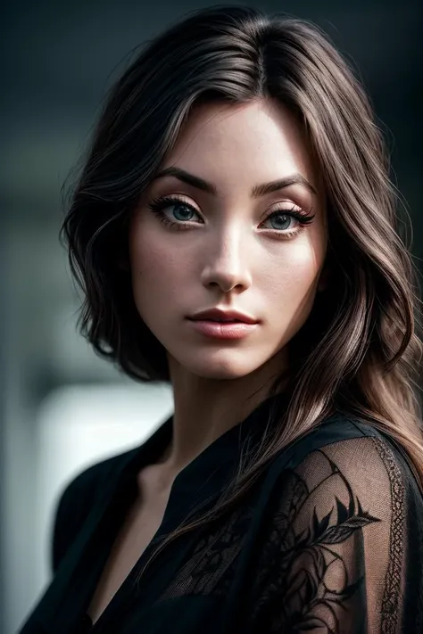 photo of beautiful (EP4vor1:0.99), a woman in (backgrounnd:1.1), perfect hair upsweep updo, wearing Dark Gray (blouse:1.1), ((Kidcore:1.1)), modelshoot style, (extremely detailed CG unity 8k wallpaper), professional majestic (photography by ansel adams:1.1), (Nikon D850 DSLR Camera), 24mm, exposure blend, hdr, faded, extremely intricate, High (Detail:1.1), Sharp focus, dramatic, soft cinematic light, (looking at viewer), (detailed pupils), (upper body), 4k textures, elegant, ((((cinematic look)))), soothing tones, insane details, hyperdetailed, low contrast, SFW