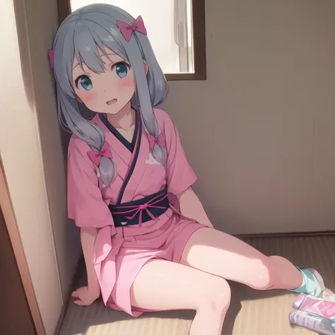 sagiri_izumi,1girl,pink bow ,pink kimono<lora:sagiri_v1:0.7>