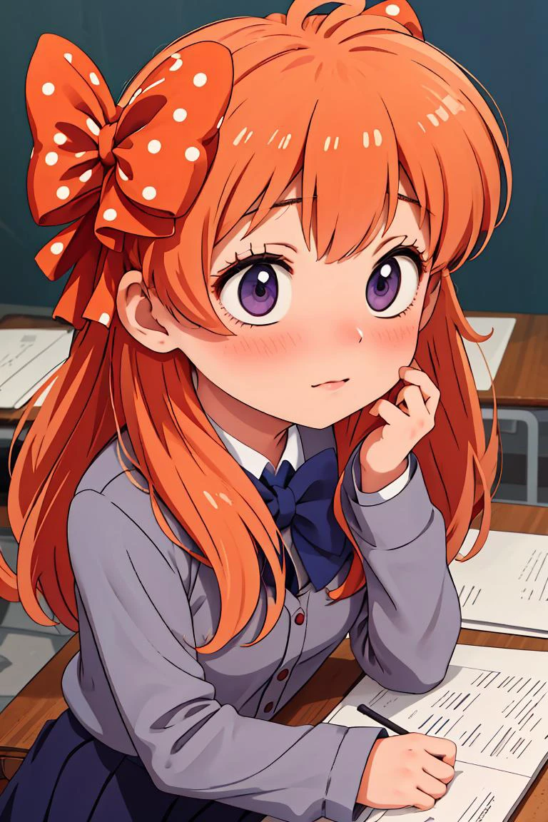 (masterpiece, best quality), 1girl, <lora:chiyo:1> 1chiyo, bow, hair bow, school uniform, 1girl