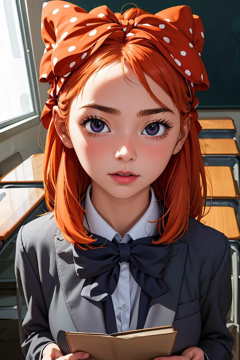 (masterpiece, best quality), 1girl, <lora:chiyo:1> 1chiyo, bow, hair bow, school uniform, 1girl