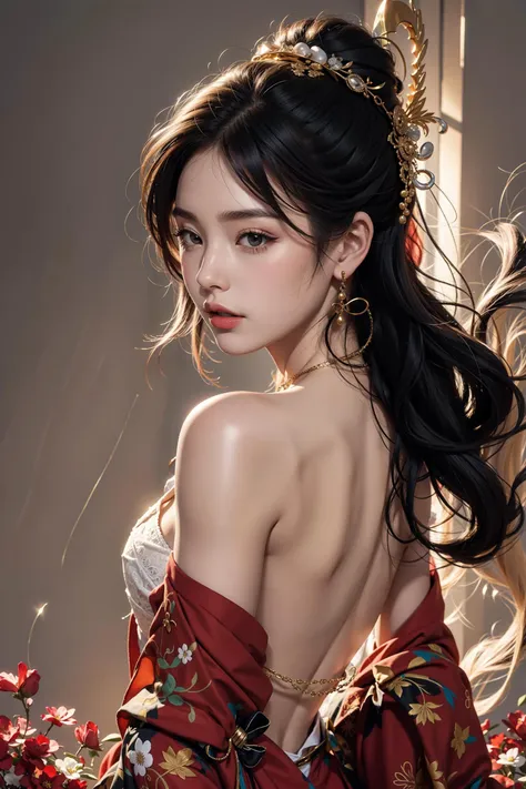 (nsfw:1), (original photo, best quality), (actual, photo-actual:1.3),best quality,Very detailed,masterpiece,Super detailed,illustration,1 girl,superior_Body,dynamic angle,world masterpiece theater,messy_long_hair,best quality,Extremely detailed CG unified 8k wallpaper,ink,Astonishing,Cinema lighting,lens_flare,,Dunhuang_style, (naked), (naked ass), (sexy face), (front of angle), (lying on the luxury bed), (sexy pose), (pov doggy style)