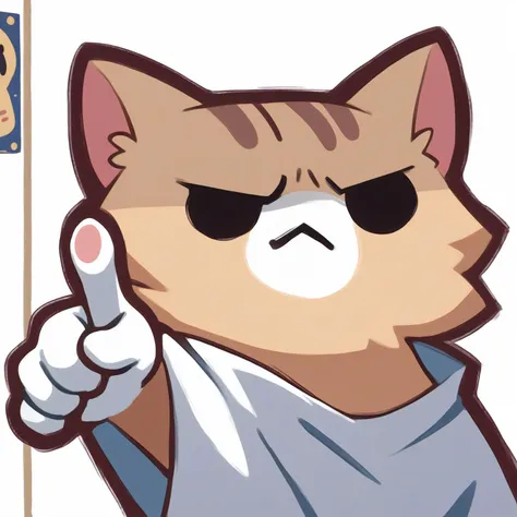 score_9, score_8_up,score_7_up, source_ anime, simple background,traditional art,  <lora:discord_nekonekonekone_ponyXL:1>,animal focus, no humans, nekoemoji, cat, middle finger,
<lora:Traditional_art_v4_USENEG:-0.75>