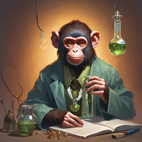 monkey scientist, dungeons and dragons, highly detailed <lora:dungeons_and_dragons_xl_v2:1>