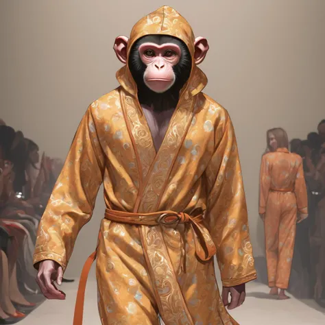 monkey, long pajama model,   fashion show, dungeons and dragons, highly detailed <lora:dungeons_and_dragons_xl_v2:1>