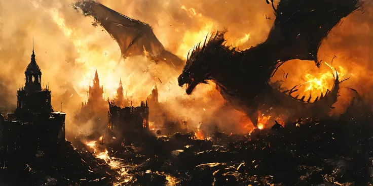 hyperdetailed picture of a warrior fighting a giant evil dragon fly in a sky:1,in city on fire:0.6,giant spread wings:0.5,evil dragon roaring and shouting:0.8,fly beyond passers-by running away,Collapsed and burned buildings cityscape in the background,A city at war,apocalyptic atmosphere,
An oppressive atmosphere,Great visual impact,Fisheye lens Shooting from an upward angle:0.8,hero view,Cinematic scene,slight motion blur,
in a  dungeons and dragons theme art style,4K,huge filesize,photo,real,HD landscape/scenery,realistic,many details,extreme detailed,full of details,Wide range of colors,high Dynamic,action pose,
<lora:add-detail-xl:1>,<lora:xl_more_art-full_v1:0.5>,<lora:XL_boss_battle:0.5>,<lora:dungeons_and_dragons_xl_v3:0.3>,advntr,<lora:glowneon_xl_v1:0.35>,<lora:great_lighting:0.35>,<lora:Desolation:1>,<lora:NicolaSamori:0.8>,<lora:Classic Western Dragons XL:0.35>,